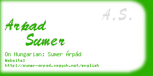 arpad sumer business card